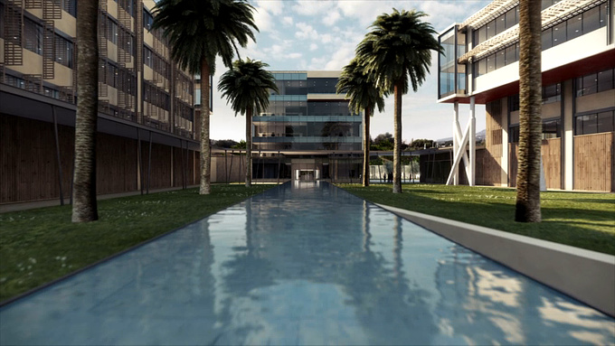  - http://www.mattpesquet.com
Hi guys!
time for me to share this piece of work i have been involved to...this animation have been done for an architectural competition. The project is an offices/business center for DCNS in south france. 
First i have to say it has been a great experience for me to do this kind of work (animation with vray, that every body knows can be very tricky...) in production context and push as far as possible the limits of the knowledge i have been earning during years of 3d exploring, especially on 3dsmax/vray...

My task on this project goes from 3d modelling "refinement" (from a rought model) to final compositing,going through texturing, materials, lighting, render settings, compositing.

This job have been done for Golem Image in 1 month, with "inhouse" help from Rémy Alexandrian (modelling, tracking, camera animation, scenes setup, compositing) aka qualitracking man.

Unfortunatly we had to deal with a poor quality footage for video composited and tracked sequences (aerial views), but i think we achieved a clean, flickerfree GI rendering, especially with the little details present in this large scene (vegetation) with decent rendering times per frame.

Comments&critics welcome !

link to video, make sure to watch it in HD please :

