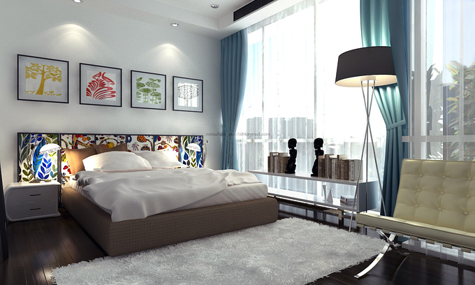 Bedroom Design...This is my second post at CGarchitect, bedroom design for  small apartment at Jakarta. Hope u like it