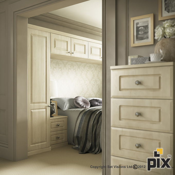 Set Visions
These CGI Photography interiors are created by our in house illustrators for one of the country’s leading DIY chains. The project had to be completed with in a 3 week period including all the interior design boards and approvals. We’ve had a close relationship with this Client for many years and maximised their 3D model file we hold in our product and props libraries.
The aim was to produce roomset photography of bedroom furniture using CGI with a warm photorealistic  lifestyle normally not associated with CGI. The reuse of the CGI roomsets was integral to the brochure layout, highlighting the client’s own style houses.