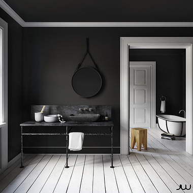 Scandinavian black bathroom