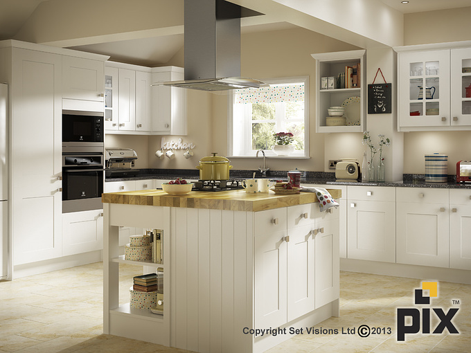 Set Visions
This CGI Kitchen was created for a leading DIY store chain and is only a small example of the CGI images we produced for their new product launch. Our set designer and stylists were responsible for all the creative production designing all the Kitchen layouts and the interior design of the room decor.