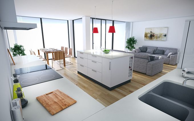 http://photonflash.com
This is one of two interior renders I did for a new apartment complex in Drammen, Norway. Done in Maya and Vray. Some of the models were aquired, beacuse of the tight deadline...