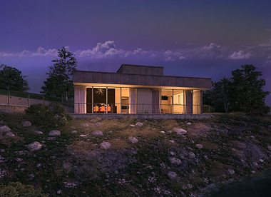 Cubical house, Night view