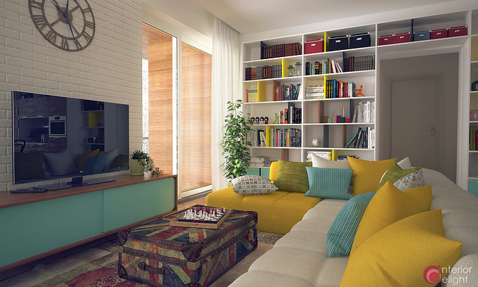 Colors, textures, old and new combine to create a warm and playful space.

Software used: Rhino4, Vray, Photoshop