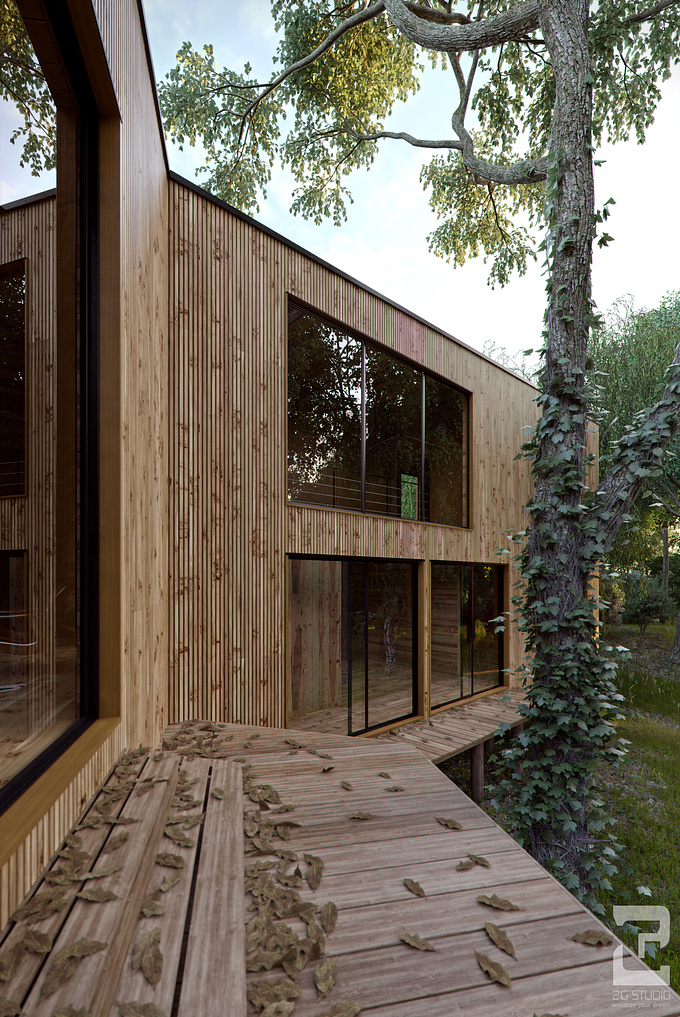 2G Studio, 2G Academy - http://www.2gs.co    &     www.2gacademy.com
This work inspired from House La Invernada designed by Felipe Montegu. I really like the wood styled house in the middle of the forest. All in here are using 3d model and HDRI for the lighting. Created using 3dsmax and vray 2.0. I use photoshop and after effect for post production. 

I will use this for my online course 2gacademy, you can visit my website www.2gacademy.com for further information for the courses.
