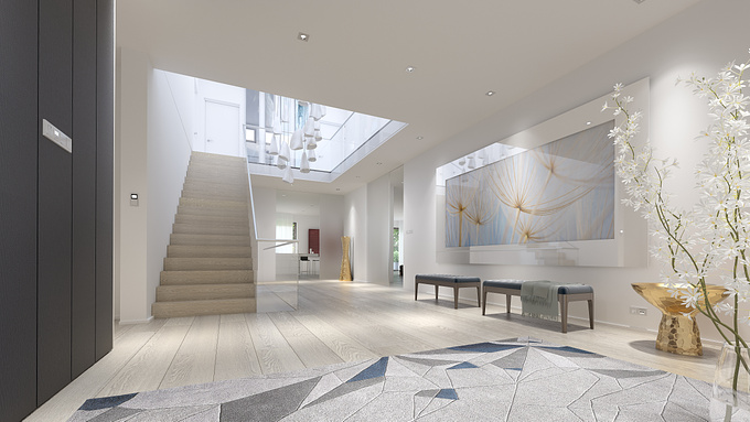 DIGITALARCHITEKTUR - http://DIGITALARCHITEKTUR
Rendering of the Interior space of a current architectural project for a client. The Architecture and interior design was developed in 3d space by us.