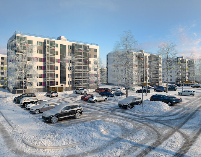 kelnik
Winter shot with parking for NCC|Gröna Lund.
Software used: 3dmax, photoshop - only sky.