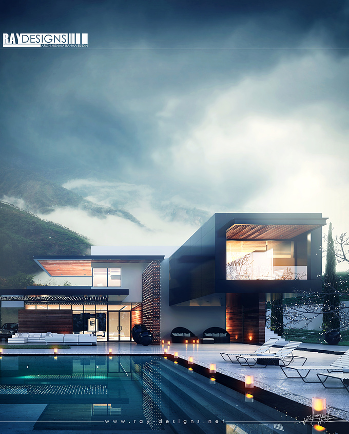 RAYDESIGNS - http://www.ray-designs.net
villa designed by architect hisham bahaa el din ,RAYDESIGNS ,a new mood is achieved to give a cold feeling for this image. software:3d max,vray,ps.
hope you like it