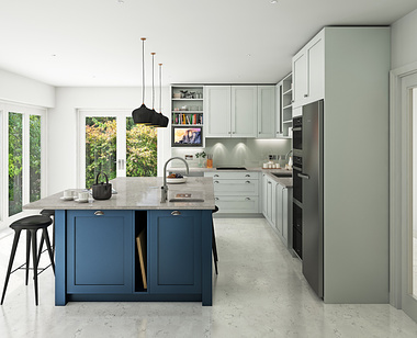 Kitchen in blues