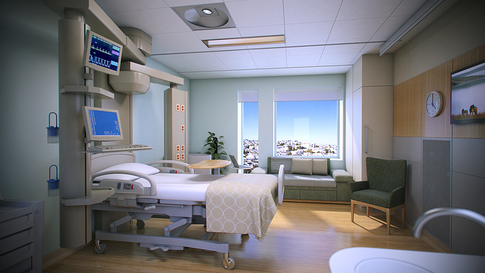 Smithgroup - 
 Smithgroup
 
 
 3ds MAX, Vray, and Photoshop

 

Quick patient room rendering generated for one of our hospital projects.