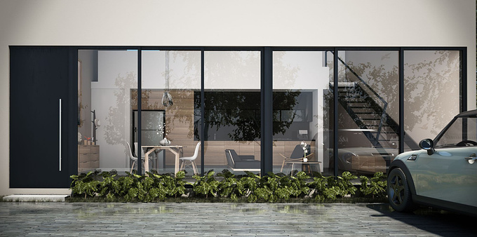 Britania House facade render, 3d Max + Vray + Photoshop