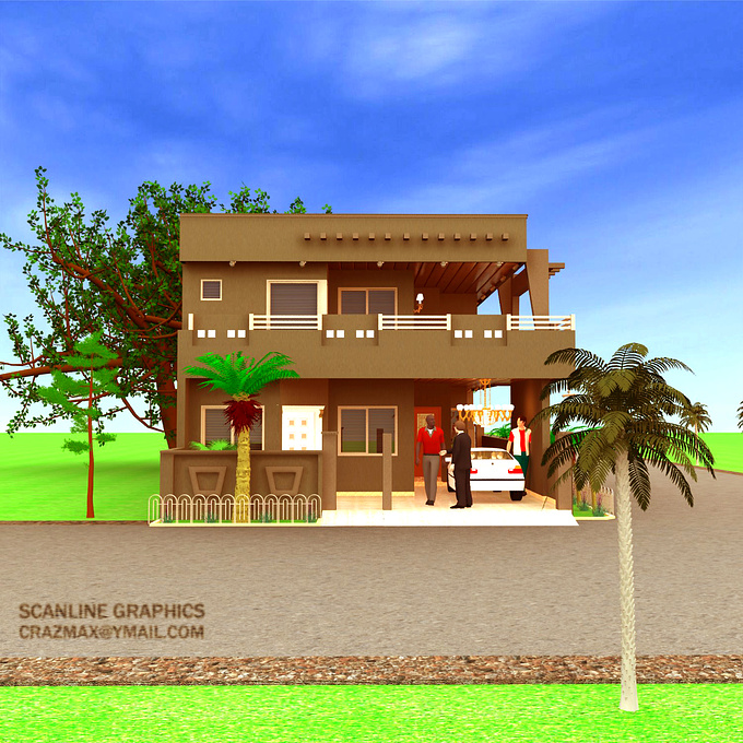 SCANLINE GRAPHICS - http://crazmax@ymail.com
Simple Residential Design of a Home.