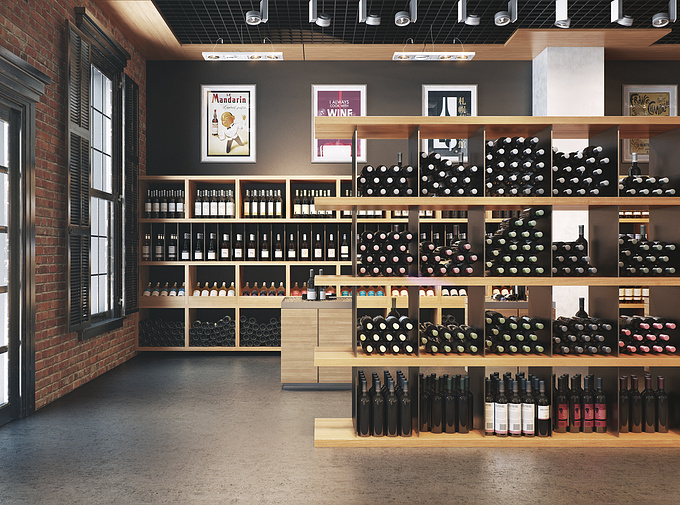 http://www.viarde.com/
A commercial project which was tasked to design and visualize the wine store. The main goal of the project was to demonstrate the products of wood in nonresidential space. We have decided to dilute the modern style and and add a touch of vintage by means of posters, metal, bar stools and the brick walls.
Please, like us on https://www.facebook.com/Viardeteam if you like our projects.