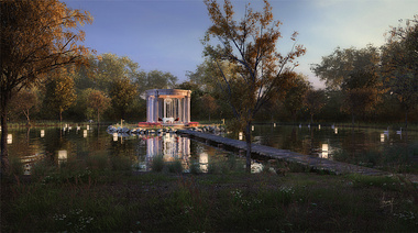 Artificial lake with Dining area