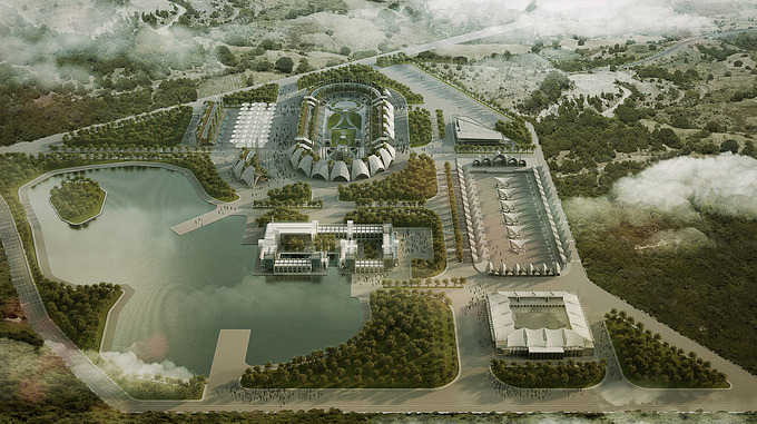 FullFrame Visualization Studio - http://www.FullFrame.Co
This is our latest project called GM Complex.
The main objective of this project is to create a recreational and tourist area.
Total area ​​480,000 sqm.
This project includes a lake and exhibition halls and amphitheater.