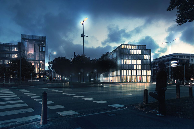 3D Studio Prins - http://3dstudioprins.nl/
One of the exterior impressions.

Competition entry for the Supreme Court of the Netherlands

Client: Wiel Arets Architecs
Location: Korte Voorhout, The Hague, the Netherlands
Program: Governmental, Office, 15.000m2
Year: 2012

 --> 