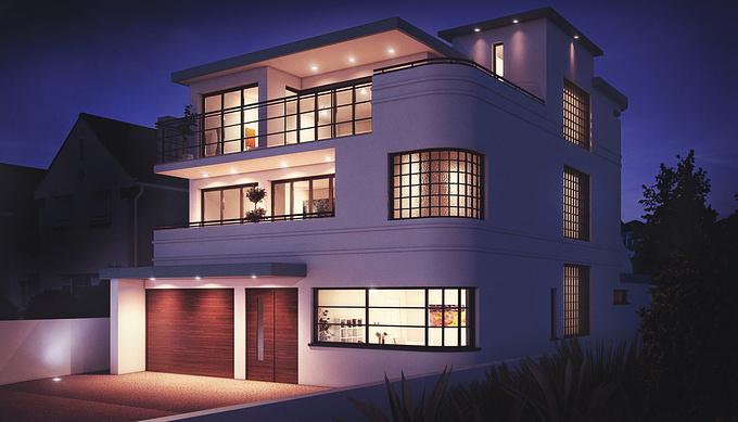 http://paultwyman.com/
CGI Images were produced for this proposed art deco style property on Sandbanks Road in Poole, Dorset, UK