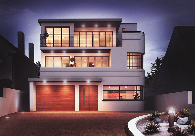 http://paultwyman.com/
CGI Images were produced for this proposed art deco style property on Sandbanks Road in Poole, Dorset, UK