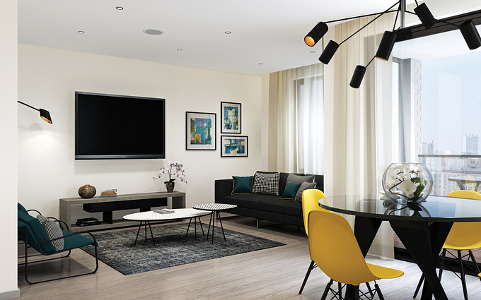 Living room for new development at Willesden Junction. 3ds Max, Mental Ray, Photoshop