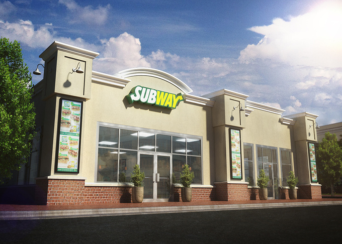 Chipped Tooth Media - http://www.chippedtoothmedia.com
Subway Restaurant built from elevation in 3ds MAx 2009 and rendered with Mental Ray daylight system.