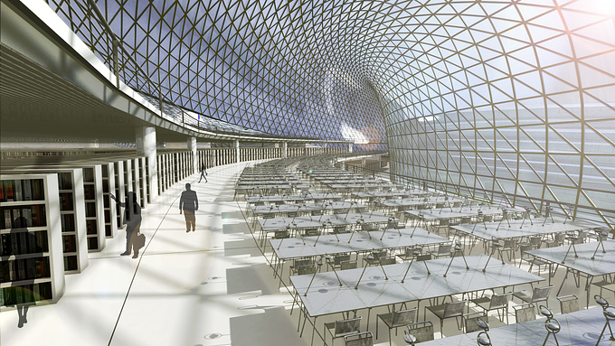 Library_Hall, Graduation_Work, 3Ds Max, Vray, Photoshop