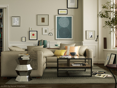 Lounge With Beige Sectional