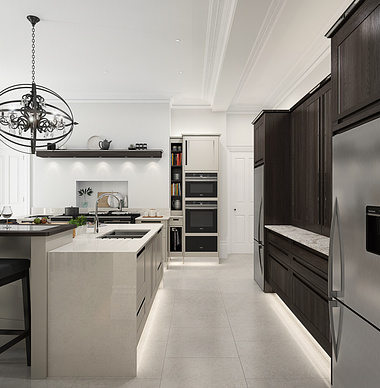 Contemporary Recessed Handle Kitchen