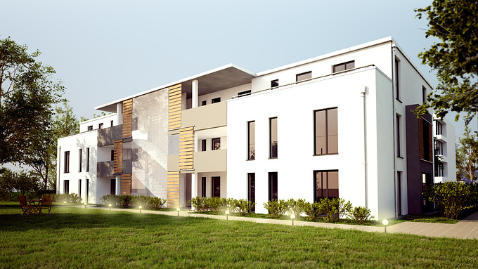  - http://
Classical architectural visualization of exterior.
Duration of the project - five days.