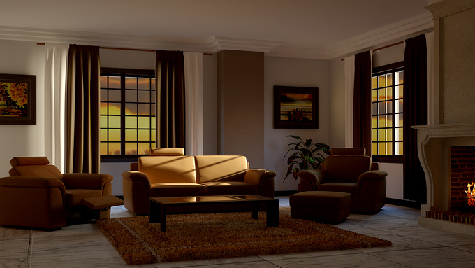 living room 3ds max 2011, vray 2.40 and photoshop