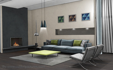 Living Room 2D render