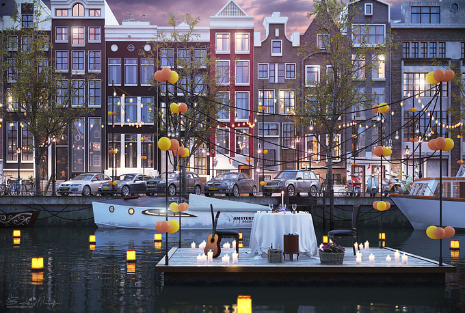 Coloroso - http://www.coloroso.net
This is my new personal project “Shades of Amsterdam” My goal was to create beautiful Amsterdam riverside with sprinkle of romance. A perfect place and mood to have a candle light dinner with someone you love. Sing her favorite song and propose her.

I hope you will enjoy these images as much as I enjoyed creating them .