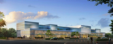 3d rendering of the building glasses