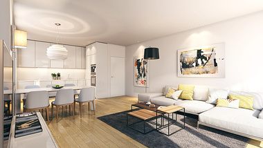 3d rendering of living room for ARTEKS