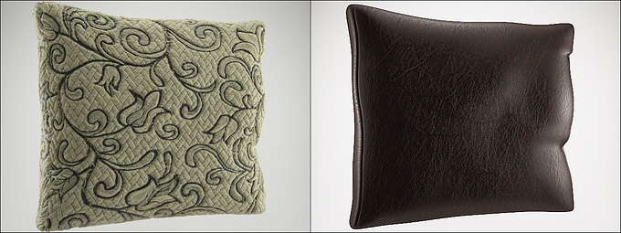 Two materials for the pillows I used for my last interior scene