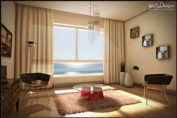 Designo - http://www.facebook.com/Designo2013?ref=hl
one of my very last works for an apartment with a nice sea view modeled in max
models from arch models
light vary sun only
and finally beautiful v-ray 2.4 rendering