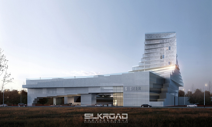 Silkroad Digital Vision - https://www.behance.net/silkroadcg-aven
I think the lighting it's just right on the building, we also want to see the site is harmony to our environment, and everything in this view is looking so great!