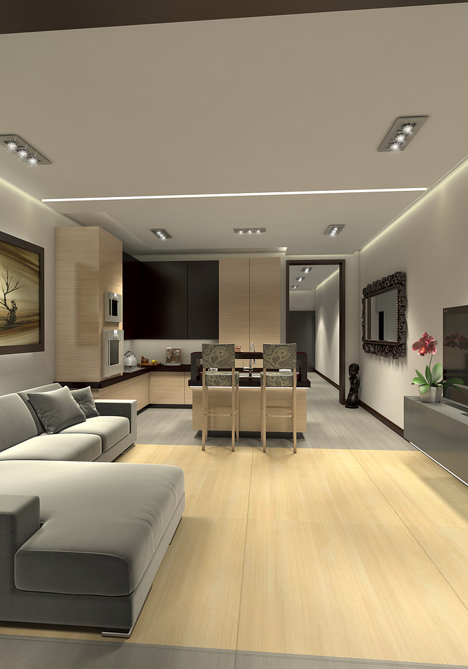 London 3D Design - http://www.london3ddesign.com
Visualisation of Living room with a kitchen.
3D max + V-ray