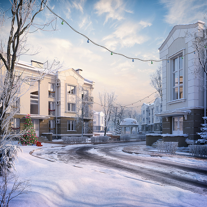 Reburo - http://reburo.ru
Architectural 3d-visualization for promotional materials for the housing complex "Molodejniy Kvartal" Novorossiysk