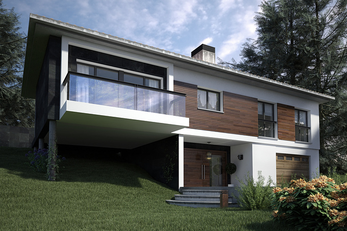 Alejandro Fanjul - Vision3D - http://www.vision3d.es
Nice house born from an idea drawn on a bar napkin. The client drawa a lines, and from there, i developing this design, materials, and the best situation for the use of the plot.

Hope you like.