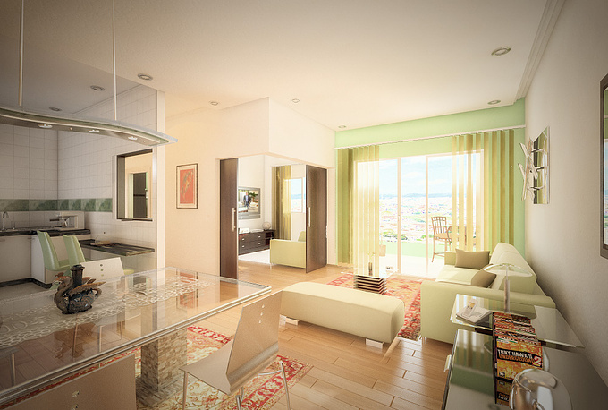 83 m2 apartament maded with 3dsmax and vray render