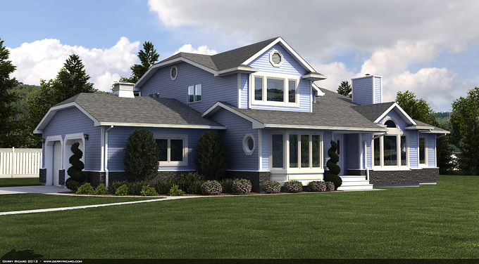 http://www.gerryricard.com
An example of instancing using grass, tree and shrub models in a rendering of a house. Created with Lightwave.