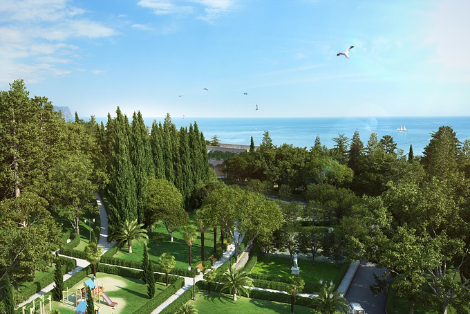 Stanislav Orekhov Studio - http://www.d-e-s-i-g-n.ru
Designed project "Camellia" is located in the part of Sochi that is most attractive for holiday rest. It is situated in the area of ​​spa facilities, between the main street of the city - Kurortny Avenue and along the coast.

The hotel which will consist of 200 comfortable rooms will be in the re-created historic part of the complex. It will be managed by Swissôtel Hotels & Resorts and meet international standards. There also will be restaurants, bars, cafe, fitness center, beauty salon, spa and congress hall in the hotel.
Surrounded by landscape garden there will be built the complex of residential apartments for an extended-stay, fully provided with the entire infrastructure of the hotel.

The project is included in the "Program of construction of Olympic objects and development of Sochi as a mountain resort," approved by the Government.