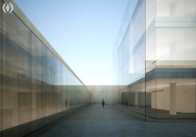 Office of Visualization - http://www.officeofvisualization.com
Minimalist composition Glass Stone & Water Plaza