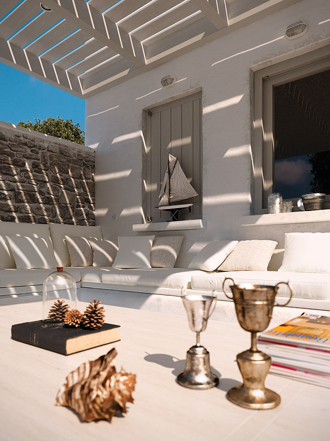 Batis 3d design Studio - http://www.batis3d.com
We were commissioned by “Paros Home Constructions”, a construction company in Greece, to make a 3d photorealistic presentation of a traditional residence, in the beautiful island of Paros, in Cyclades, Greece.