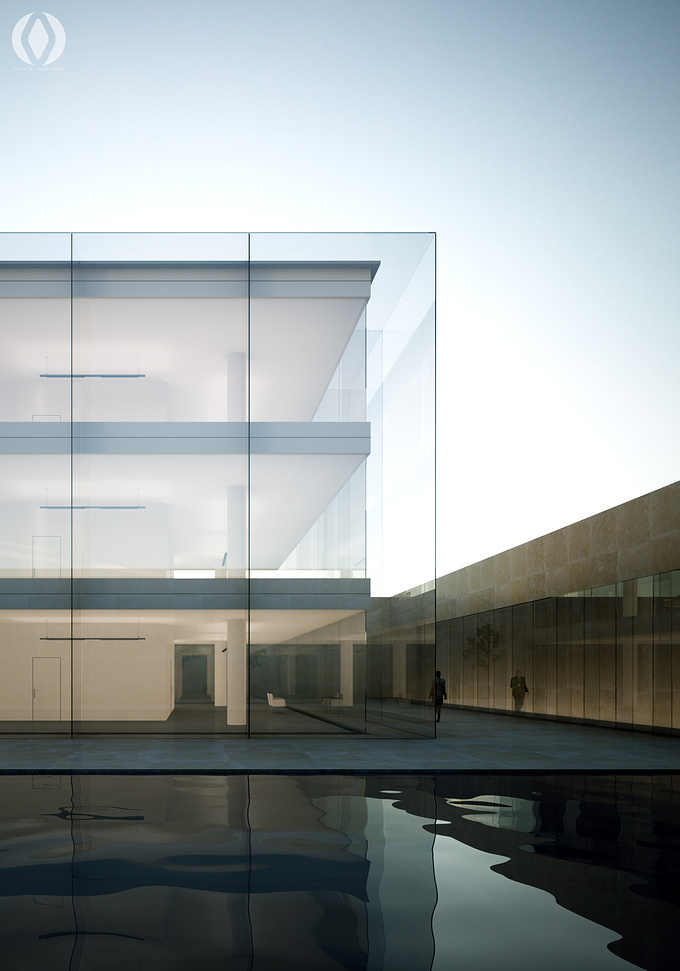 Office of Visualization - http://www.officeofvisualization.com
Minimalist composition Glass Stone & Water Plaza