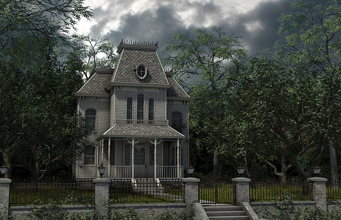 Rod DeWeese - http://www.rdeweese.com/
This is a reworked version of my original psycho house render. I always felt the original render was unfinished and lacking in many ways, so I finally got around to giving the house a proper environment. I'm much happier with this version.