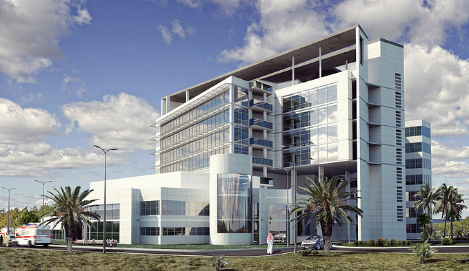 Vision3d - http://www.vision3d.es
Main entrance render of a hospital in Dubai