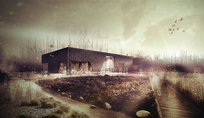 AVA Ltd - http://www.avarchitecture.co.uk
A competition image for Patalab architects, this involved a quick turn around of 2 or 3 days.  The basic building and landscape was modelled in Maya and rendered with Mental Ray.  Then came plenty of Photoshop work, including all planting composited from site photography and other landscapes shot specifically for this image.

Looks like they have suceeded in wining the project so a job well done!

C&C welcome.