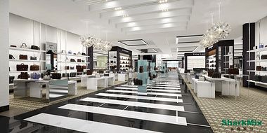 department store retail interior rendering
