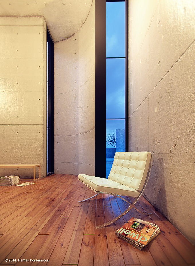 hi......another inspiration design from  great Architect "louis kahn" .its a design for a study cabins in reclusive  place. for the renders i try to put atmospherical effects on it and i think its not bad ;) .
softwares : 3dsmax 2014 - vray 2 - adobe PS cc

my website : http://hamedhosseinpour.webs.com/